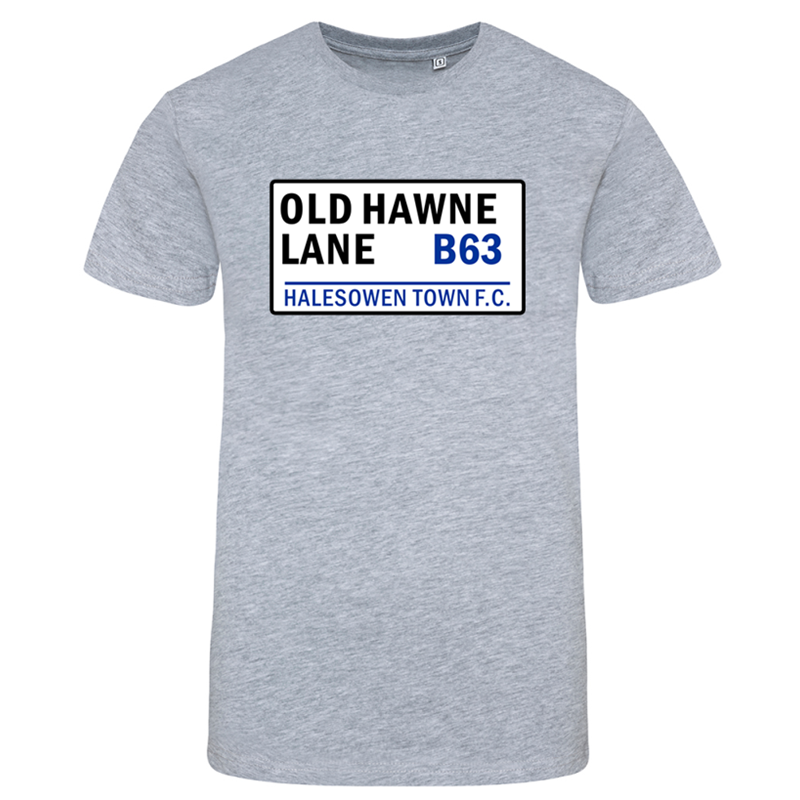 Premium cotton crew neck t shirt printed Old Hawne Lane sign design. Available in Youths, Mens/Unisex and Ladies sizes.