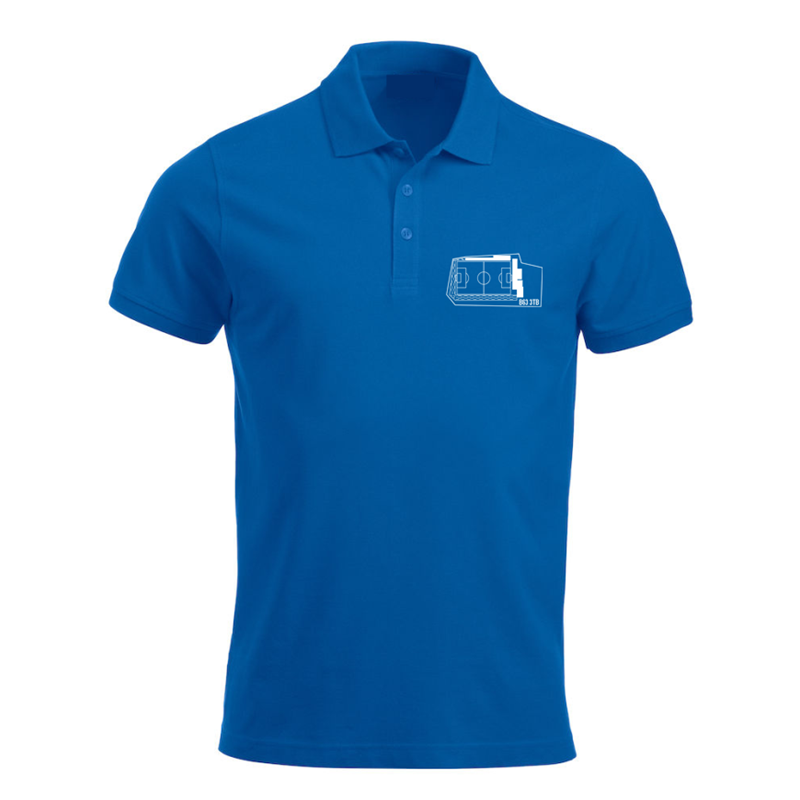 Polycotton poloshirt with printed with Stadium logo, sizes XSYouth, Unisex/Mens and Ladies fit.