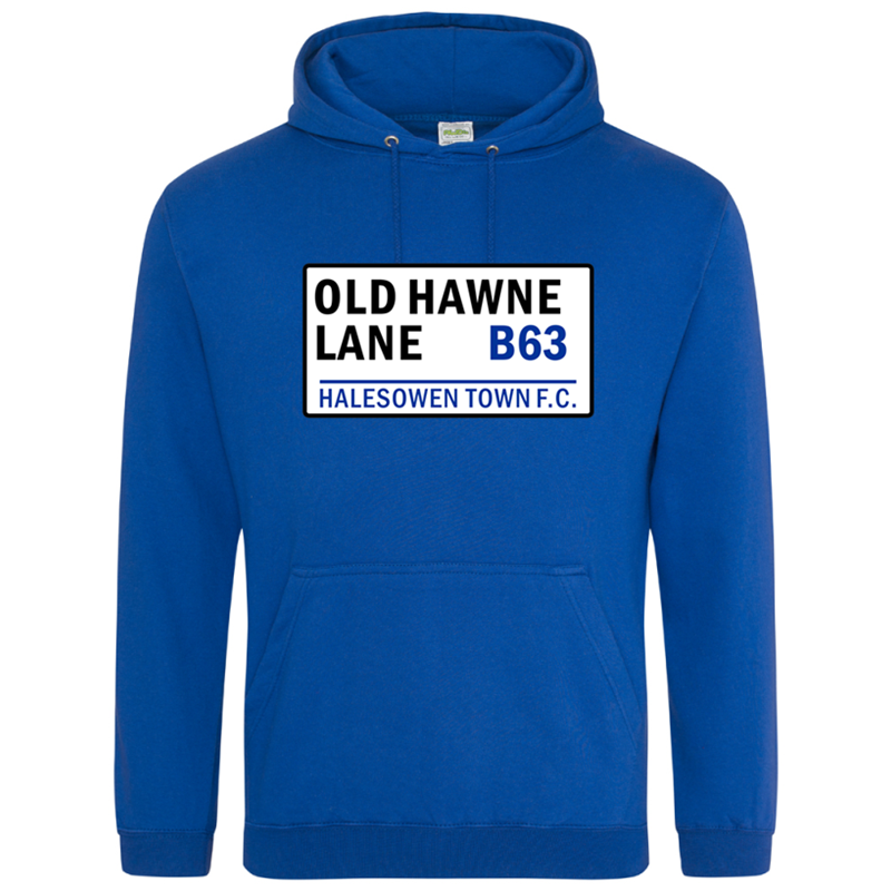 Classic hooded sweatshirt with Old Hawne lane logo printed to the front. Available from Kids XSY up to 6XL