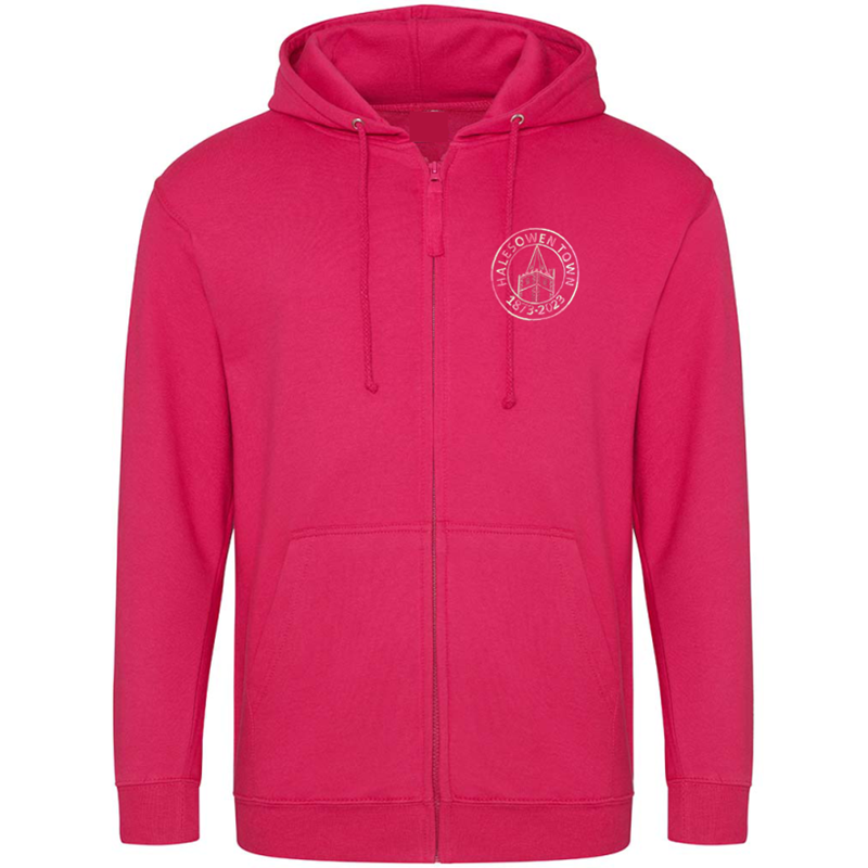 Classic Zipped hooded sweatshirt with multi colour club logo embroidered to the front, select colour thread of your choice. Available from Kids XSY up to 6XL