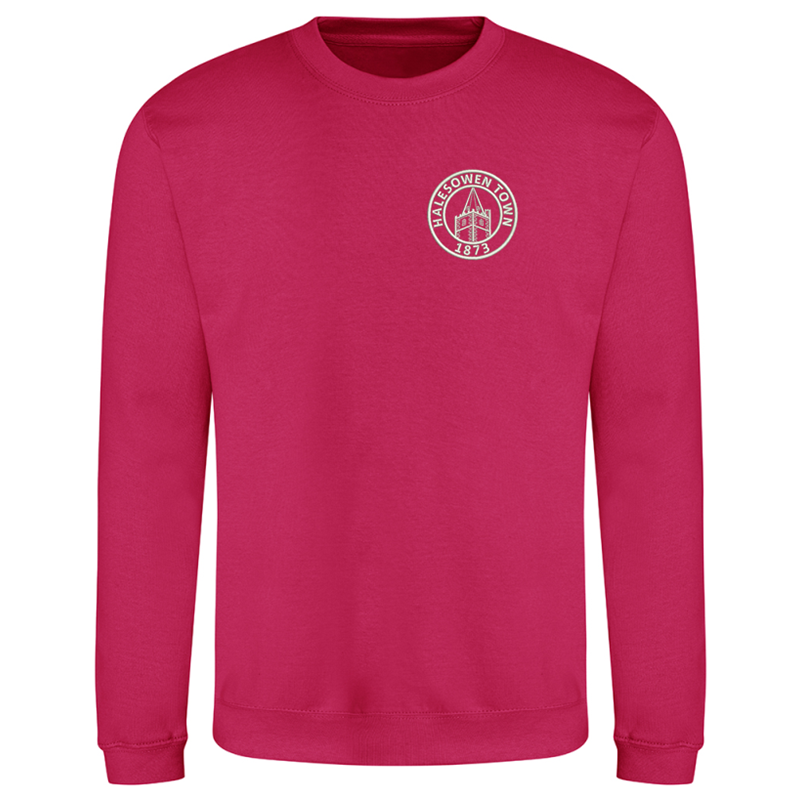 Crew neck sweatshirt with club logo embroidered to the left breast.