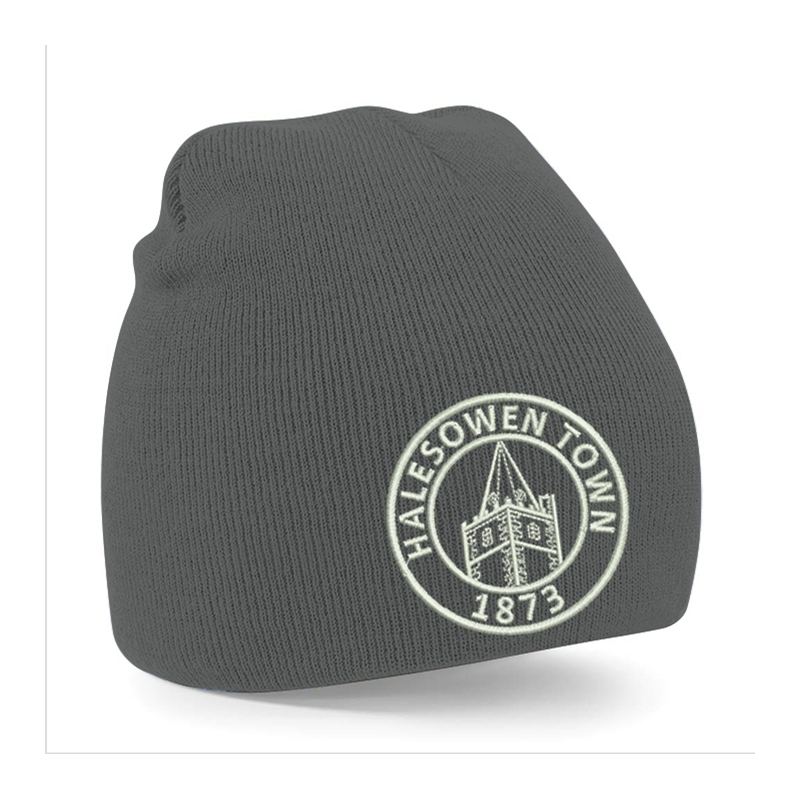 Knitted beanie hat with club logo, one size
