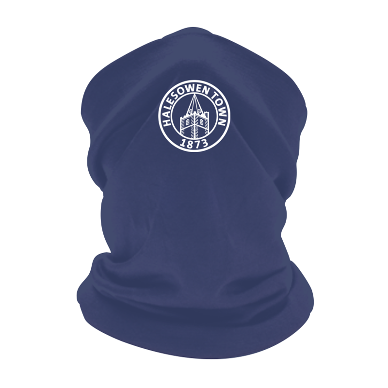 Polyester fabric neck warmer with Yeltz logo, perfect for those cold matches. One size