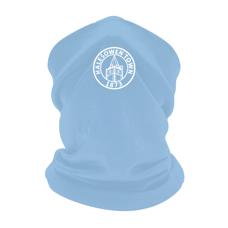 Polyester fabric neck warmer with Yeltz logo, perfect for those cold matches. One size