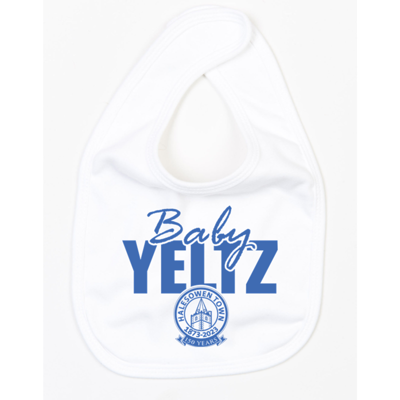 Double layer, super soft baby bib with hook and loop fastening at back neck, and binding for extra shape retention.