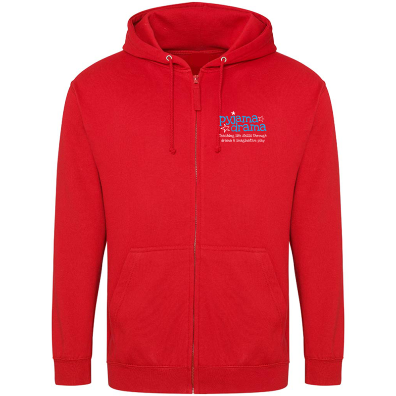Zipped Hoodie printed Pyjama Drama logo front and back