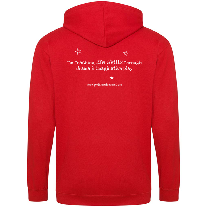 Zipped Hoodie printed Pyjama Drama logo front and back