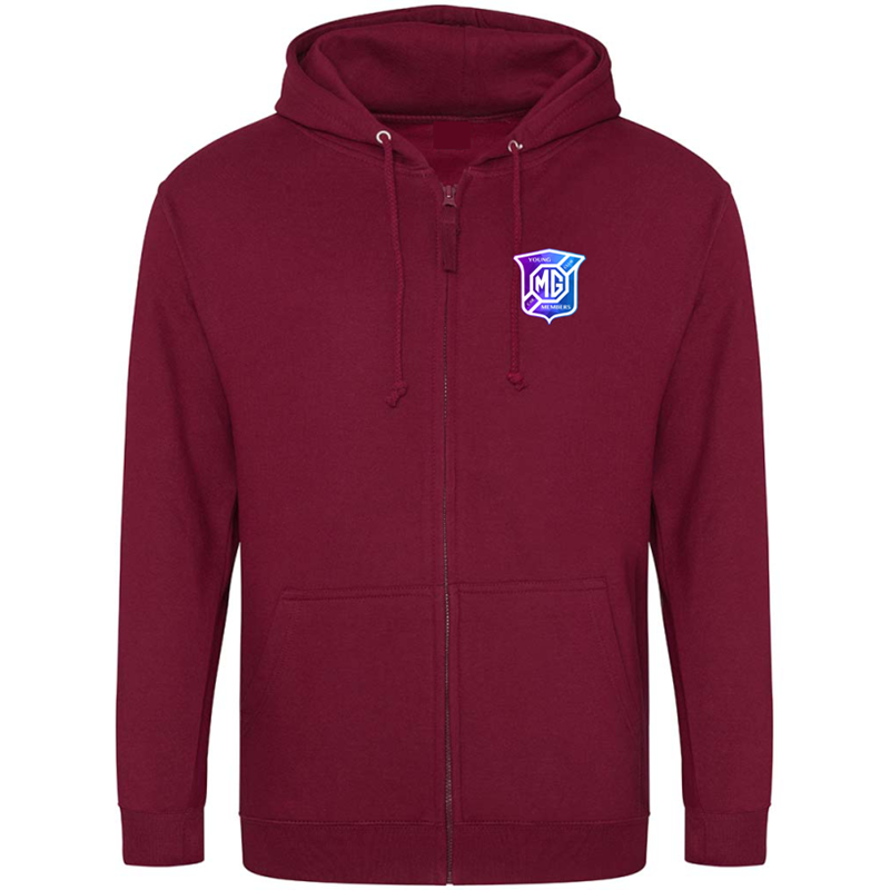 Zip Through Hooded Sweatshirt, classic style, with logo printed to front left breast.