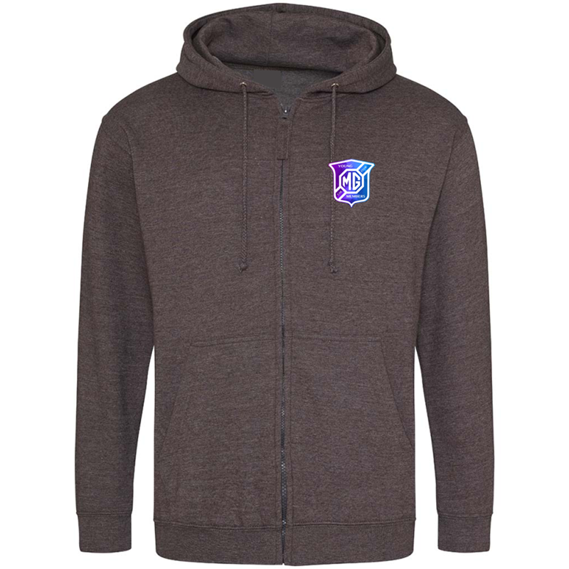 Zip Through Hooded Sweatshirt, classic style, with logo printed to front left breast.