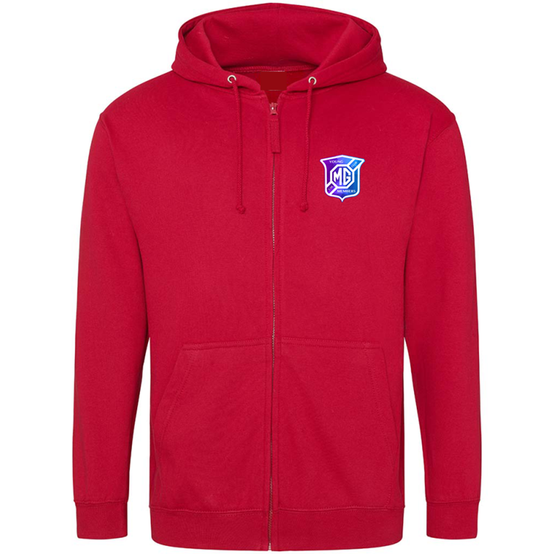 Zip Through Hooded Sweatshirt, classic style, with logo printed to front left breast.