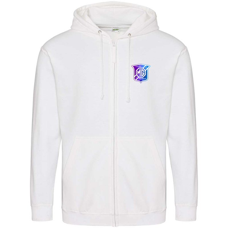 Zip Through Hooded Sweatshirt, classic style, with logo printed to front left breast.