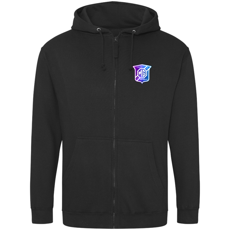 Zip Through Hooded Sweatshirt, classic style, with logo printed to front left breast.