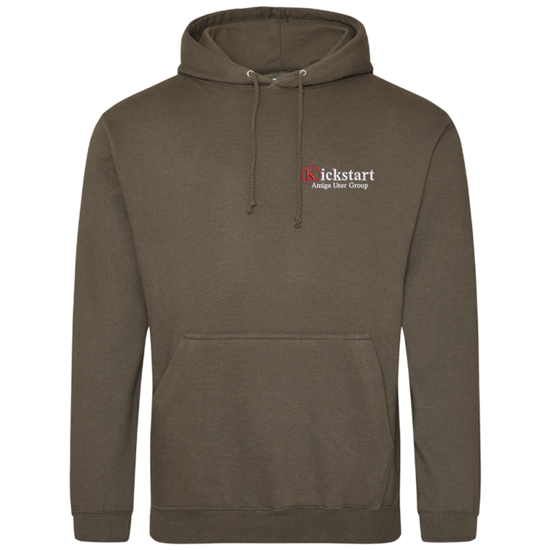 Unisex hooded sweatshirt with embroidered logo to left breast.