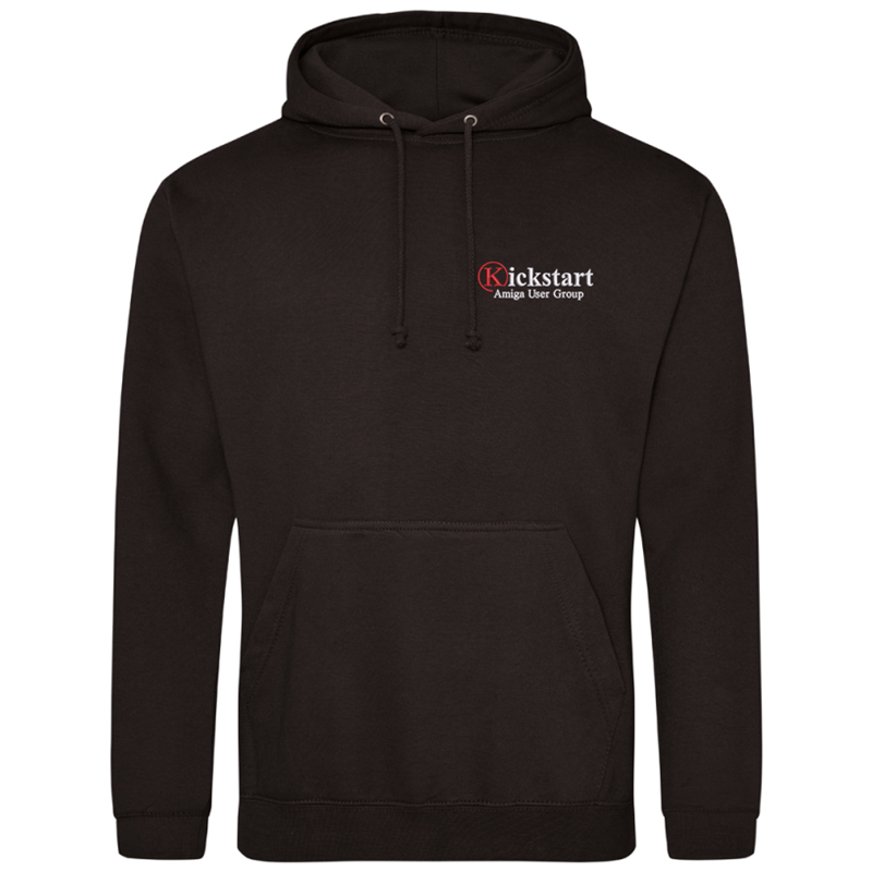 Unisex hooded sweatshirt with embroidered logo to left breast.