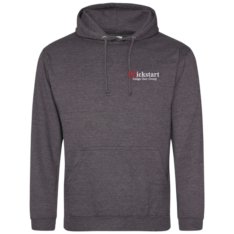 Unisex hooded sweatshirt with embroidered logo to left breast.
