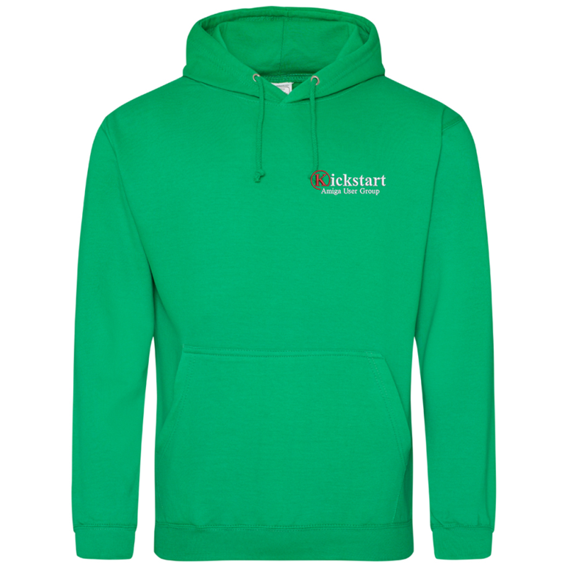 Unisex hooded sweatshirt with embroidered logo to left breast.