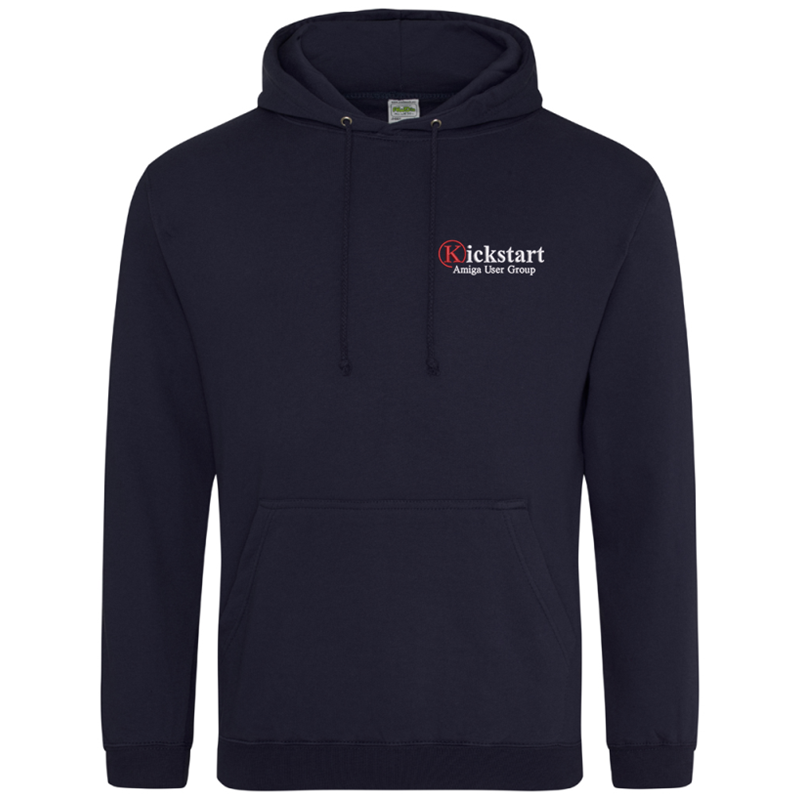 Unisex hooded sweatshirt with embroidered logo to left breast.