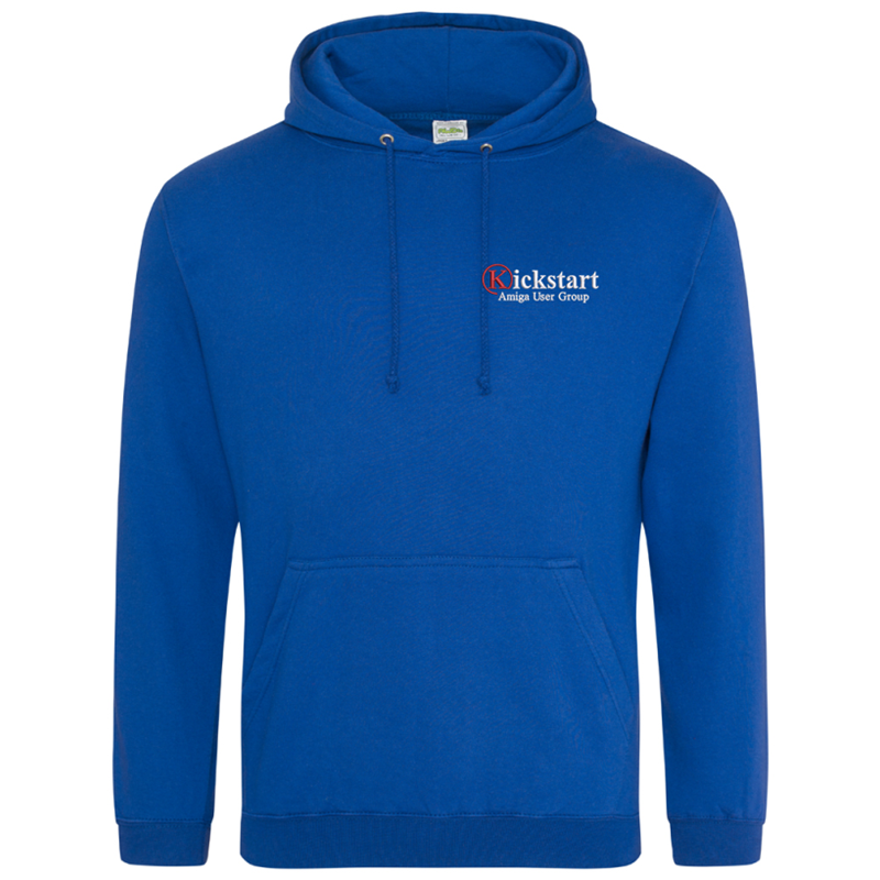 Unisex hooded sweatshirt with embroidered logo to left breast.