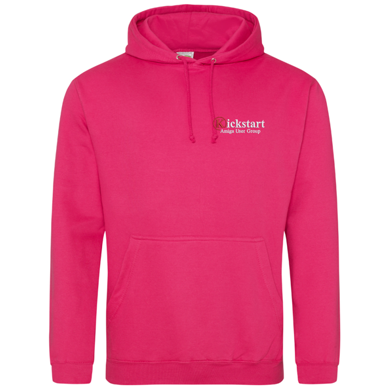 Unisex hooded sweatshirt with embroidered logo to left breast.