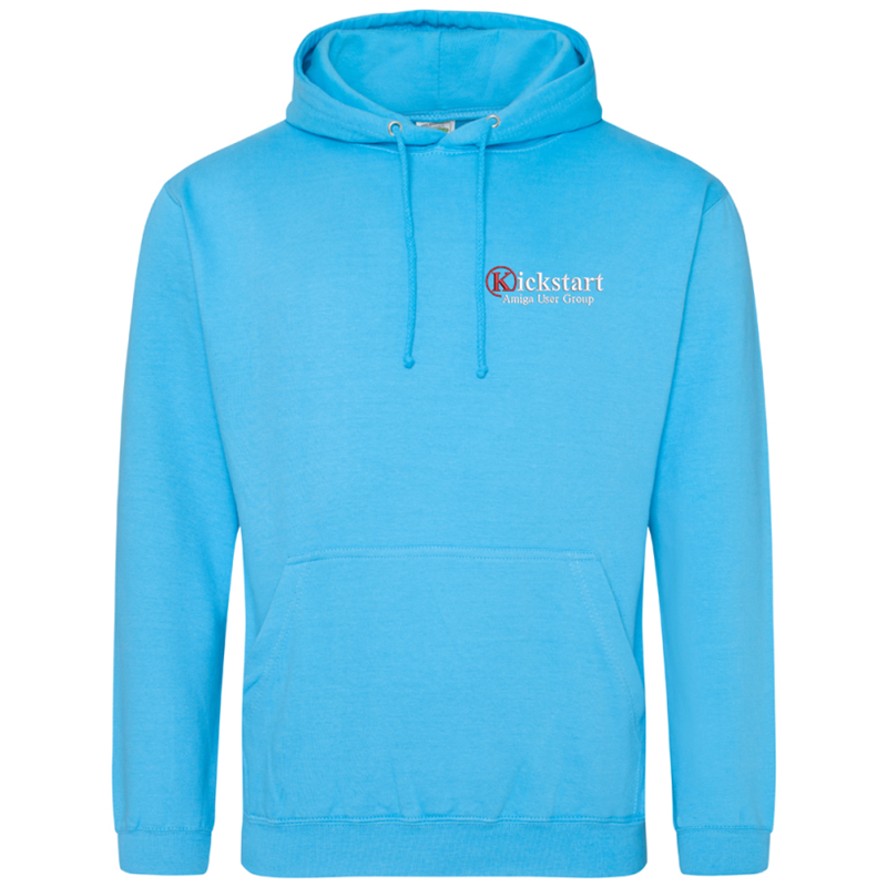 Unisex hooded sweatshirt with embroidered logo to left breast.