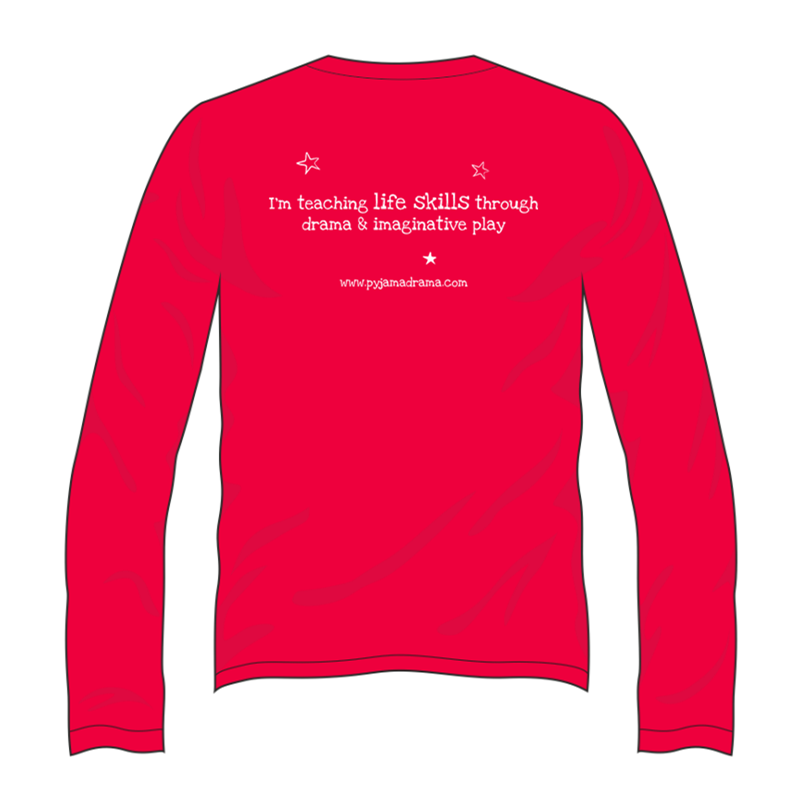 Crew neck t shirt, long sleeve, unisex fit, printed front and back.