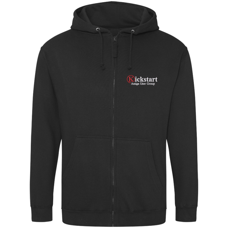 Zip Through Hooded Sweatshirt, classic style, with logo embroidered to front left breast.