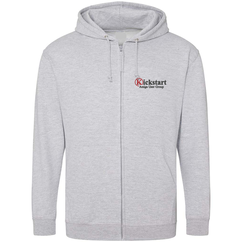 Zip Through Hooded Sweatshirt, classic style, with logo embroidered to front left breast.