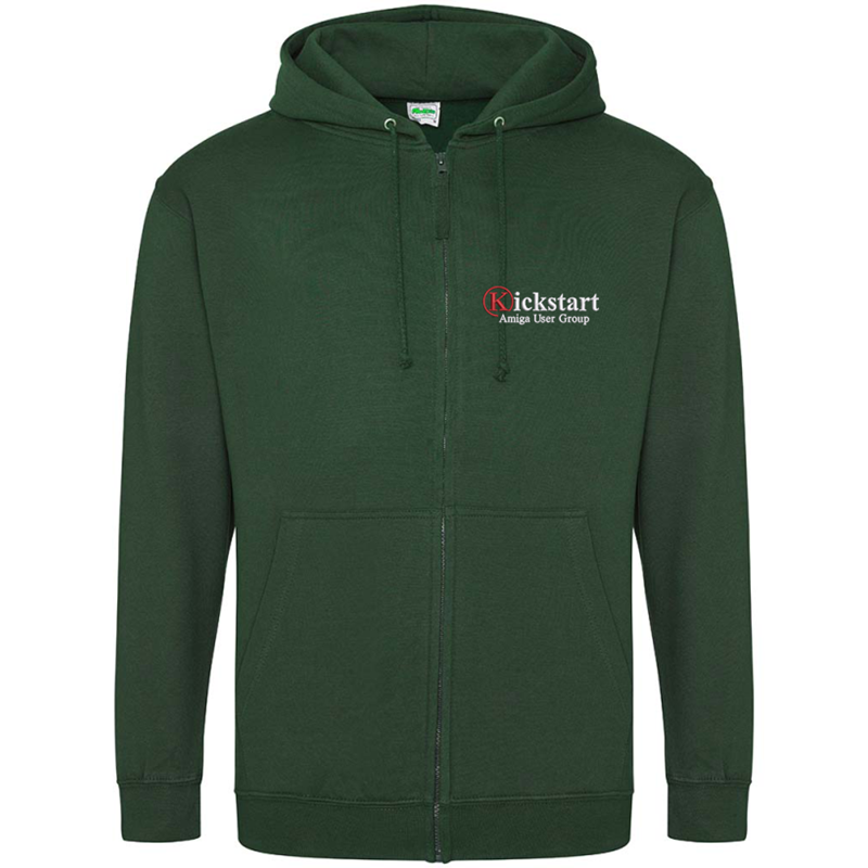 Zip Through Hooded Sweatshirt, classic style, with logo embroidered to front left breast.