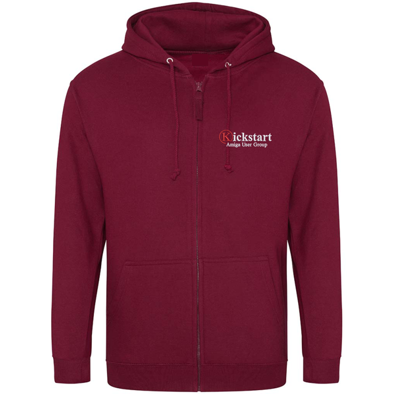 Zip Through Hooded Sweatshirt, classic style, with logo embroidered to front left breast.