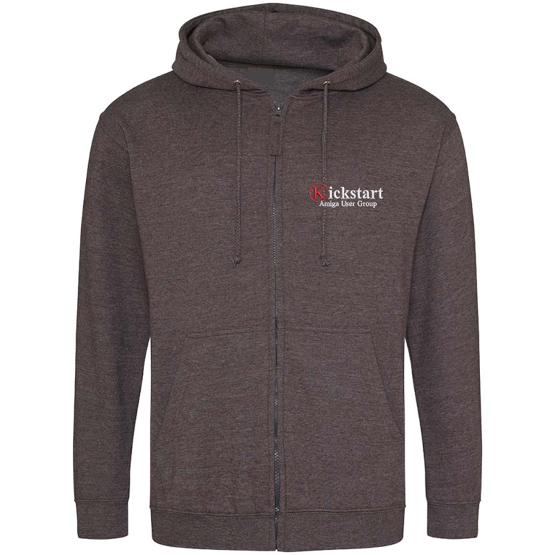 Zip Through Hooded Sweatshirt, classic style, with logo embroidered to front left breast.