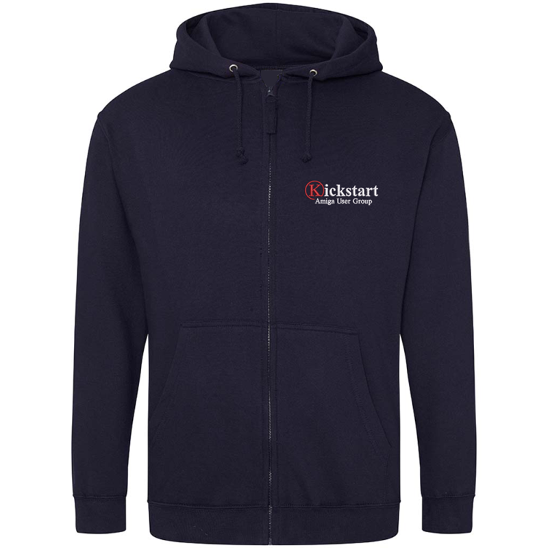 Zip Through Hooded Sweatshirt, classic style, with logo embroidered to front left breast.