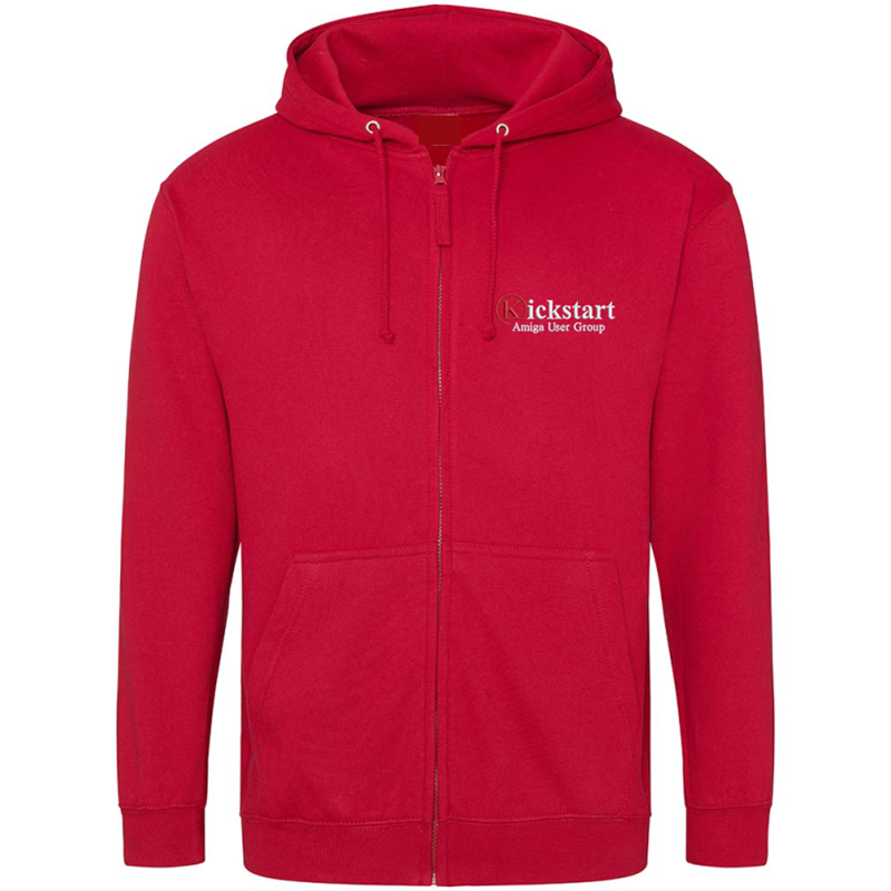 Zip Through Hooded Sweatshirt, classic style, with logo embroidered to front left breast.