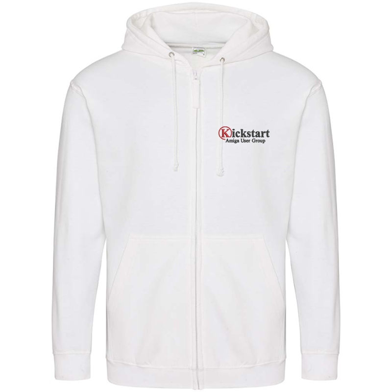 Zip Through Hooded Sweatshirt, classic style, with logo embroidered to front left breast.