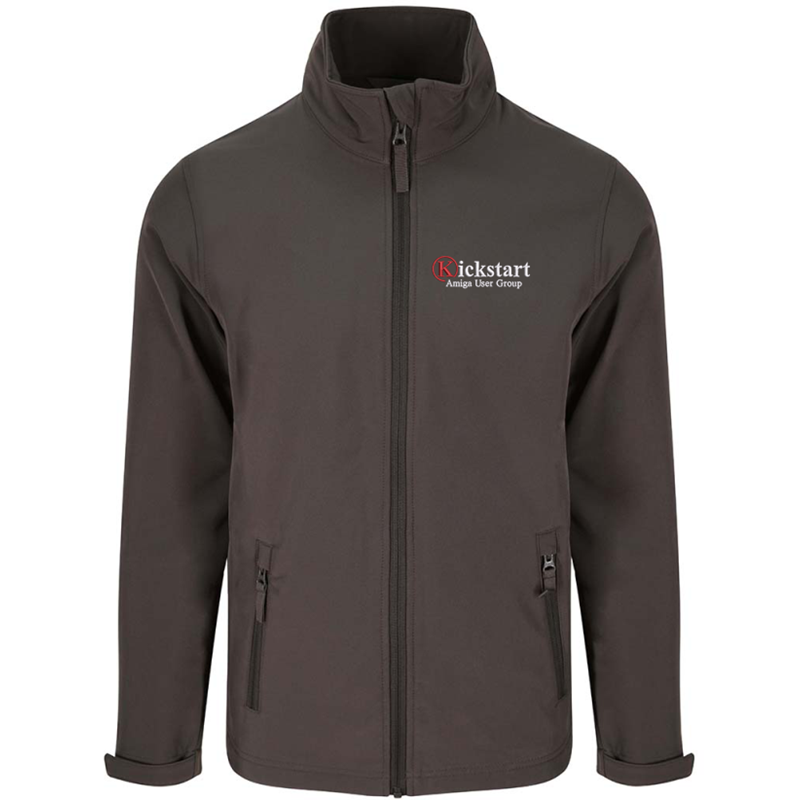 Softshell waterproof fleece lined jacket with embroidered logo.