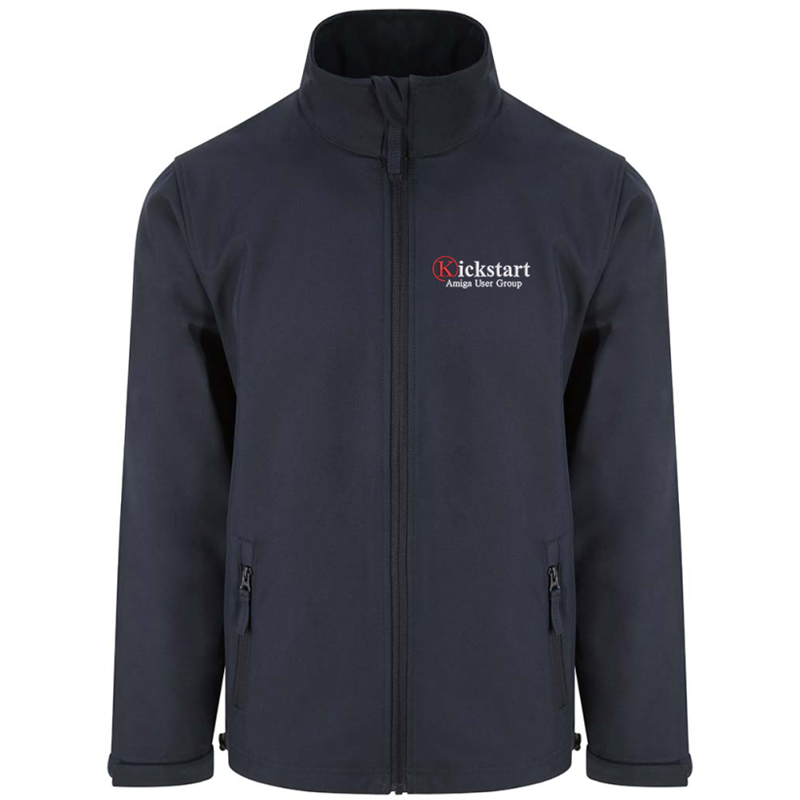 Softshell waterproof fleece lined jacket with embroidered logo.