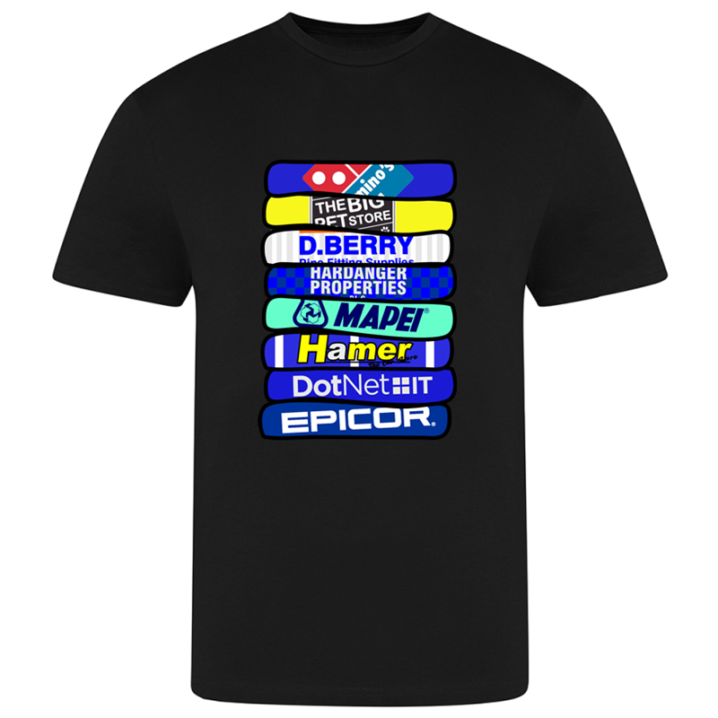 Cotton T Shirt printed wth historic kit stack design to front chest. Available in kids, unisex and ladies sizes