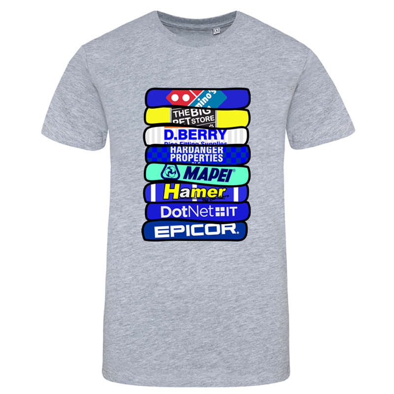Cotton T Shirt printed wth historic kit stack design to front chest. Available in kids, unisex and ladies sizes