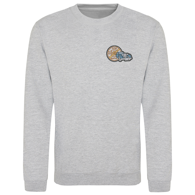 Crew neck sweatshirt with logo embroidered left breast