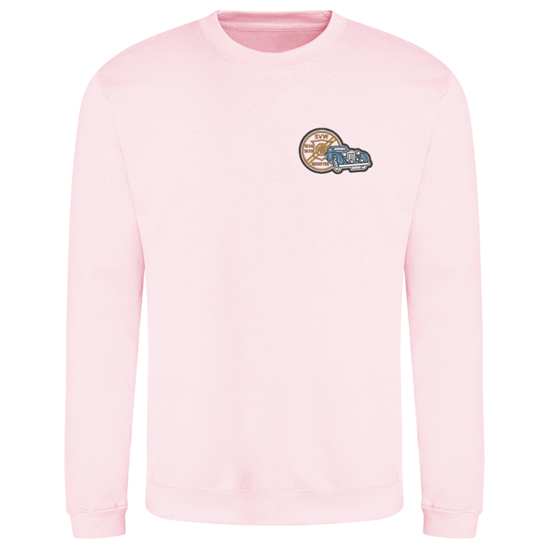 Crew neck sweatshirt with logo embroidered left breast