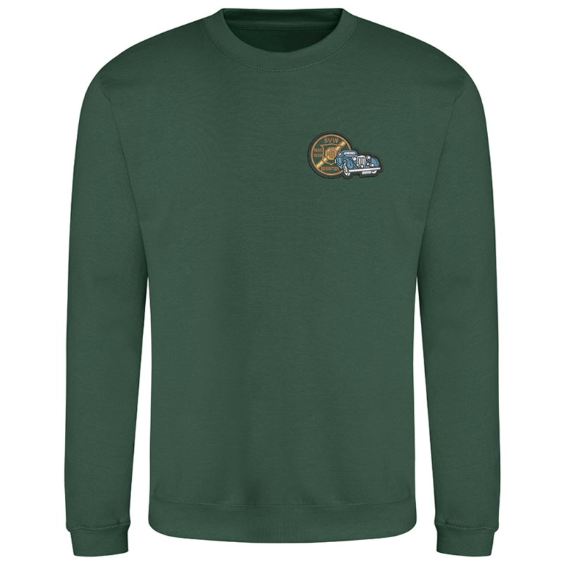 Crew neck sweatshirt with logo embroidered left breast