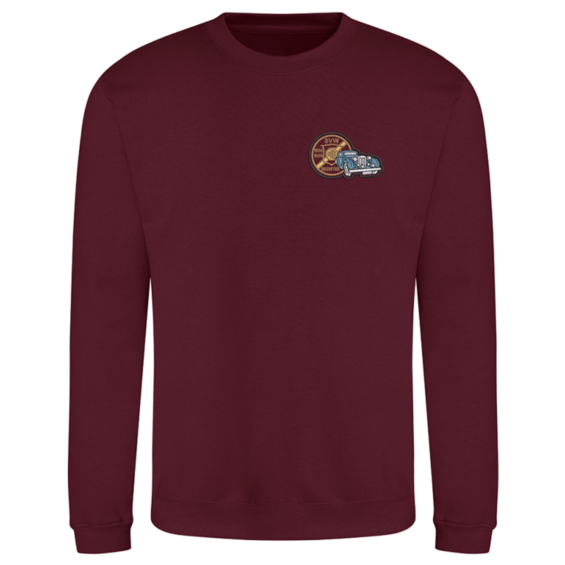 Crew neck sweatshirt with logo embroidered left breast