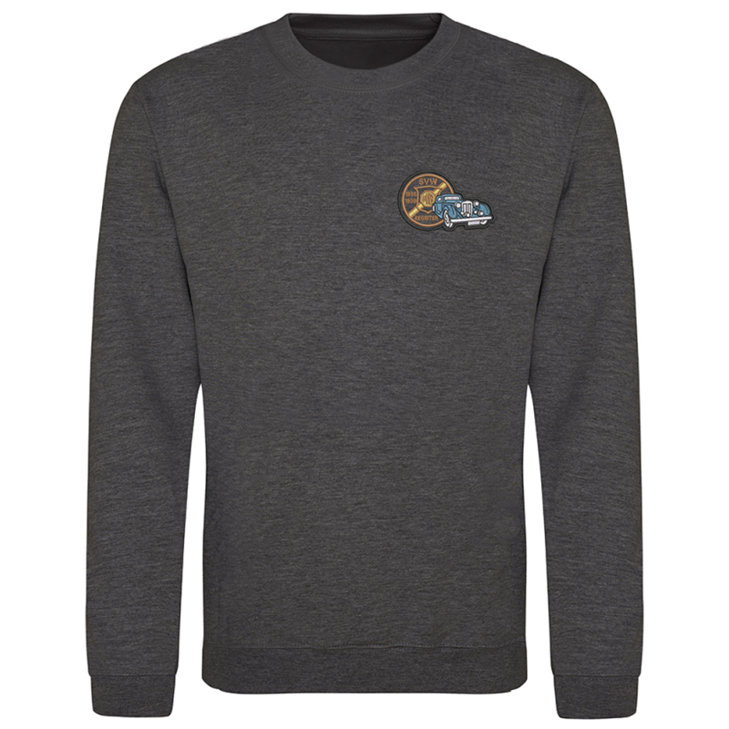 Crew neck sweatshirt with logo embroidered left breast