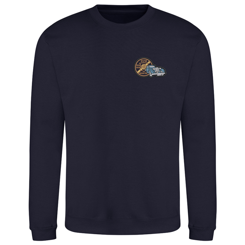 Crew neck sweatshirt with logo embroidered left breast