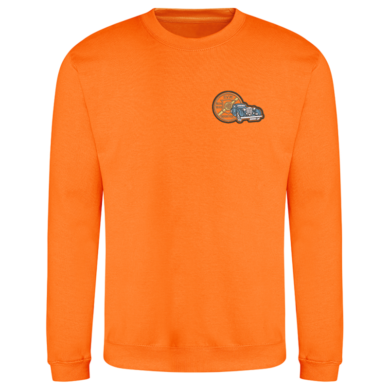 Crew neck sweatshirt with logo embroidered left breast