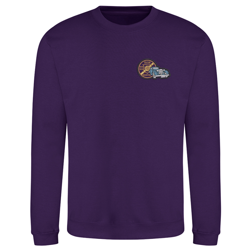 Crew neck sweatshirt with logo embroidered left breast