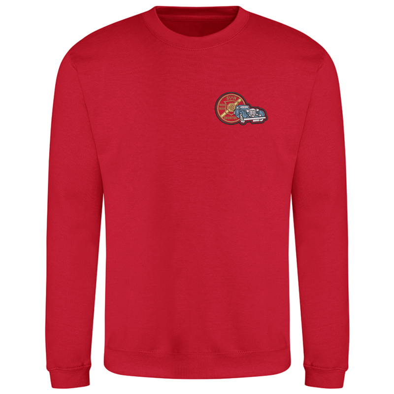 Crew neck sweatshirt with logo embroidered left breast