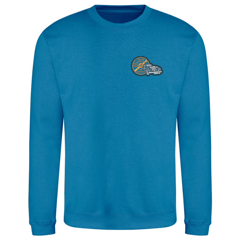 Crew neck sweatshirt with logo embroidered left breast
