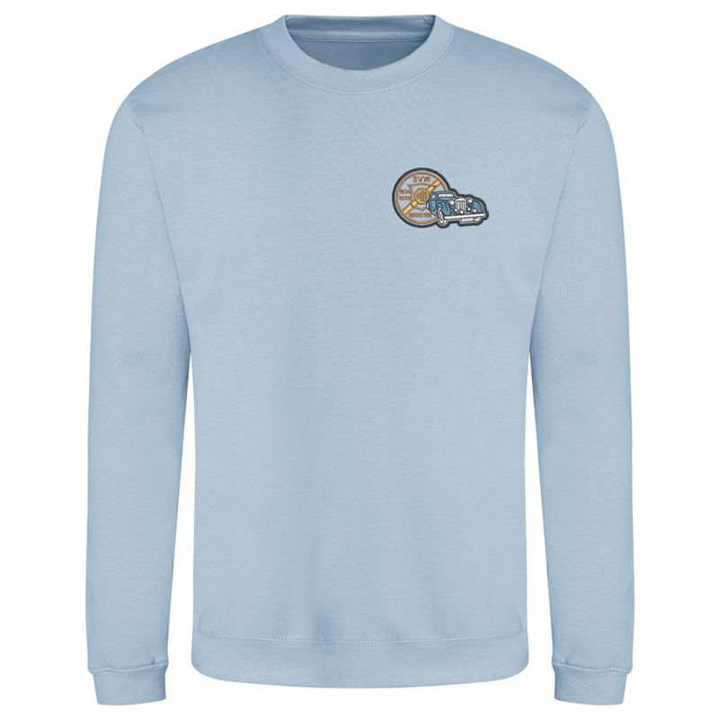 Crew neck sweatshirt with logo embroidered left breast