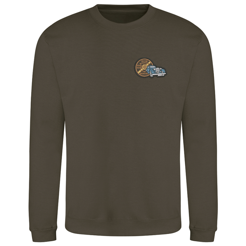 Crew neck sweatshirt with logo embroidered left breast