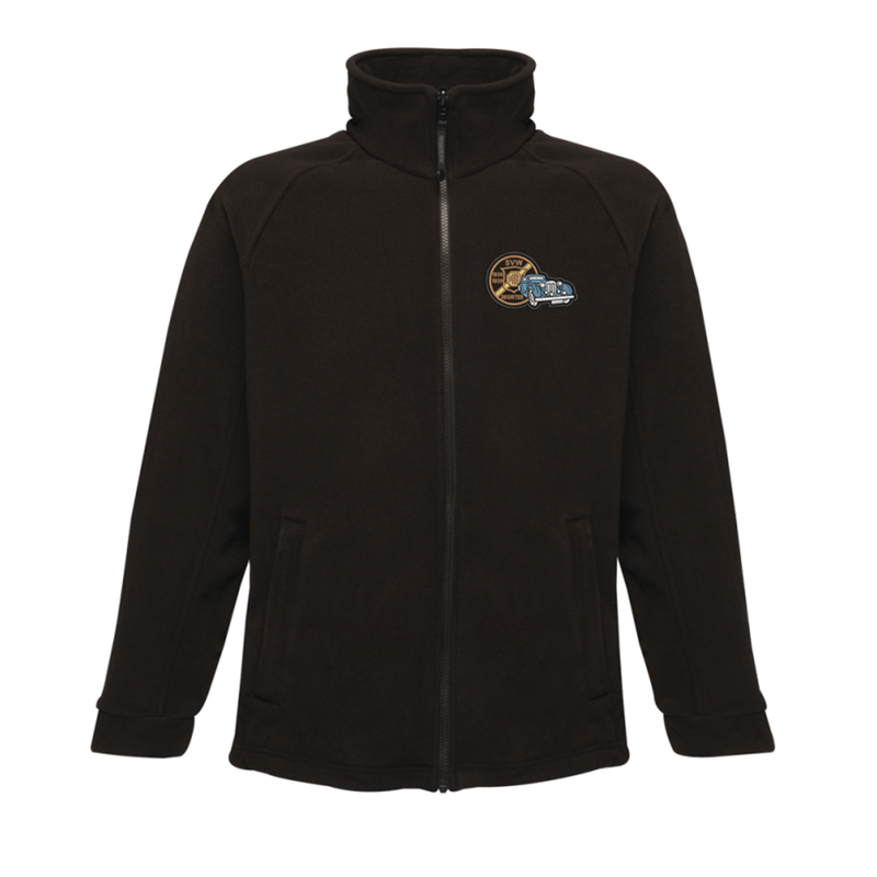 Full Zip heavy fleece jacket with logo embroidered to l e ft breast